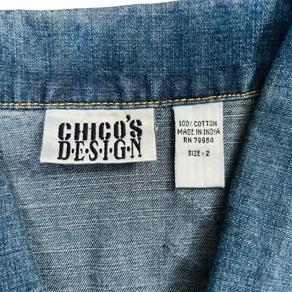 Vintage Chico’s Design Beaded Denim Vest – Size Large (Chico’s 2) - Picture 5 of 11